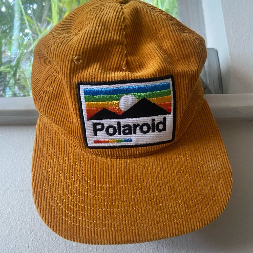 Mustard corduroy Polaroid hat